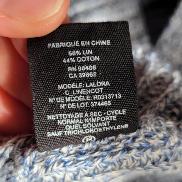 THEORY Lalora C Linen Cotton Blend Sweater In Light Echo Mix/Blue - Picture 5 of 7